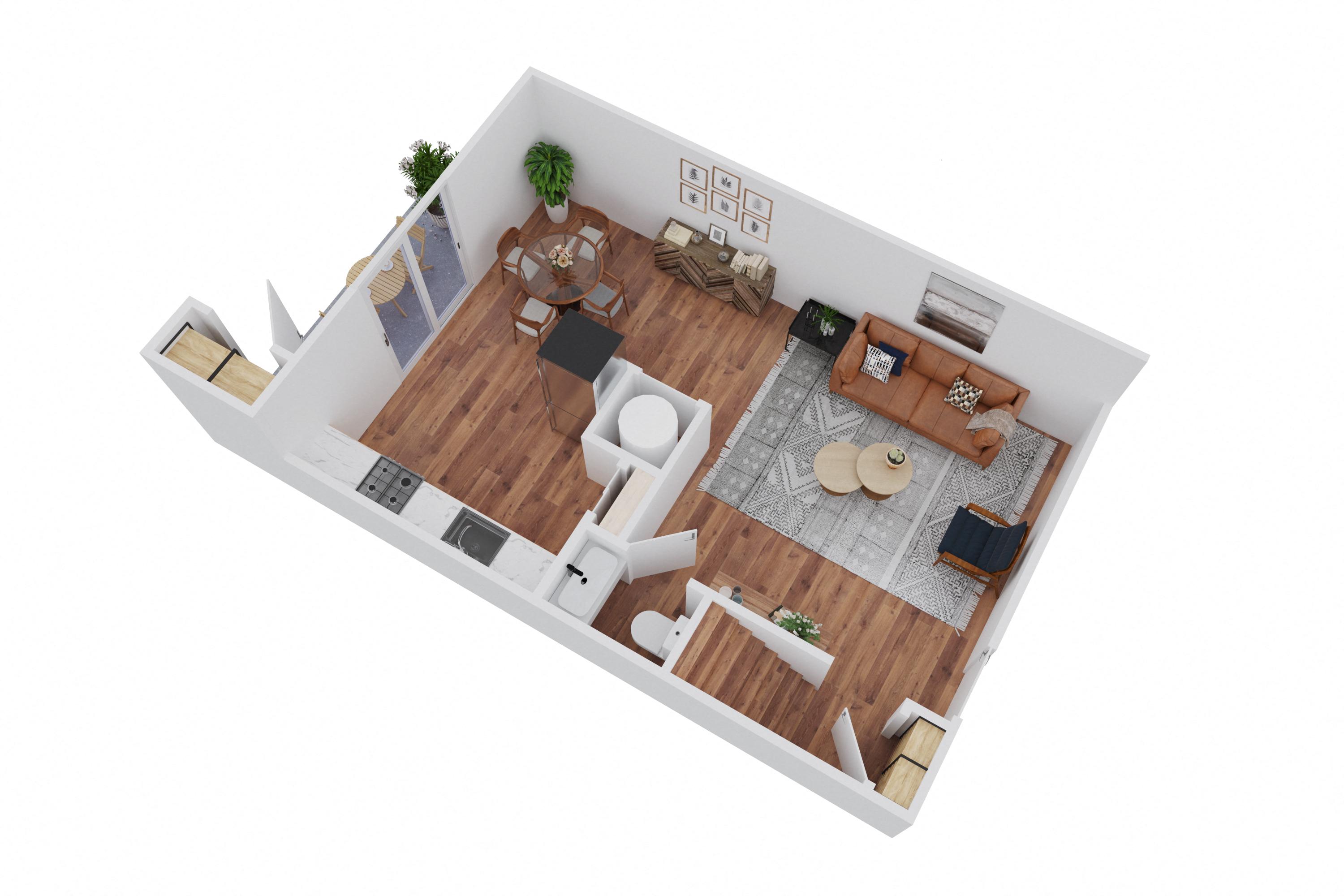 Floor plan for 3 beds, 1.5 baths, 1084 sqft